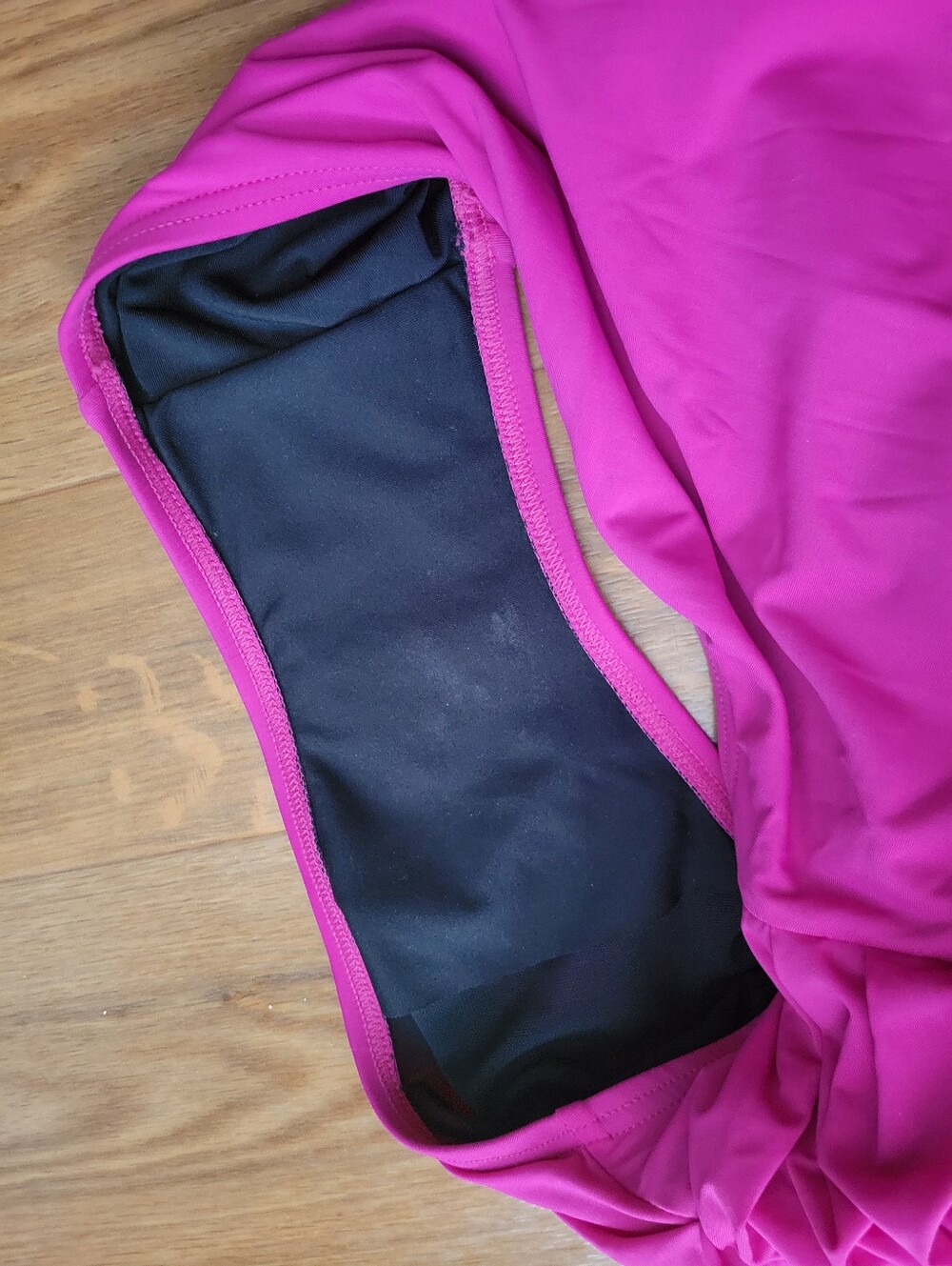 DKNY Hot Pink Liquid Pleated Bandeau Tummy Control One Piece Swimsuit Size 14 - Picture 11 of 15